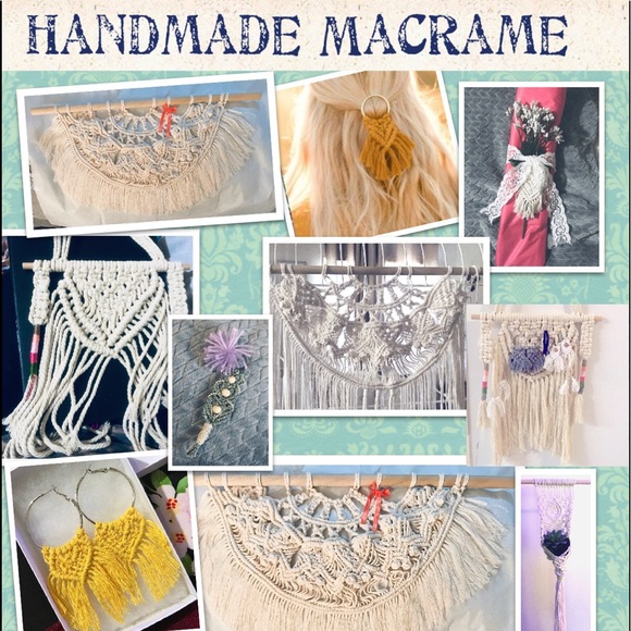 New Pretty Chiffon Pink Boho Featherweight Macrame Hoop Earrings Hypoallergenic - Picture 13 of 16